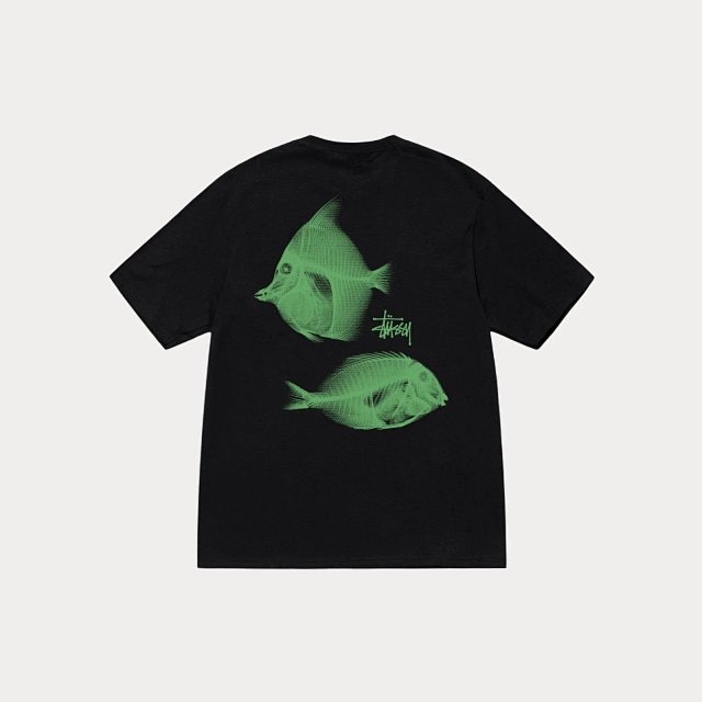 Stussy Black X-Ray Fish Graphic Cotton Unisex T-Shirt