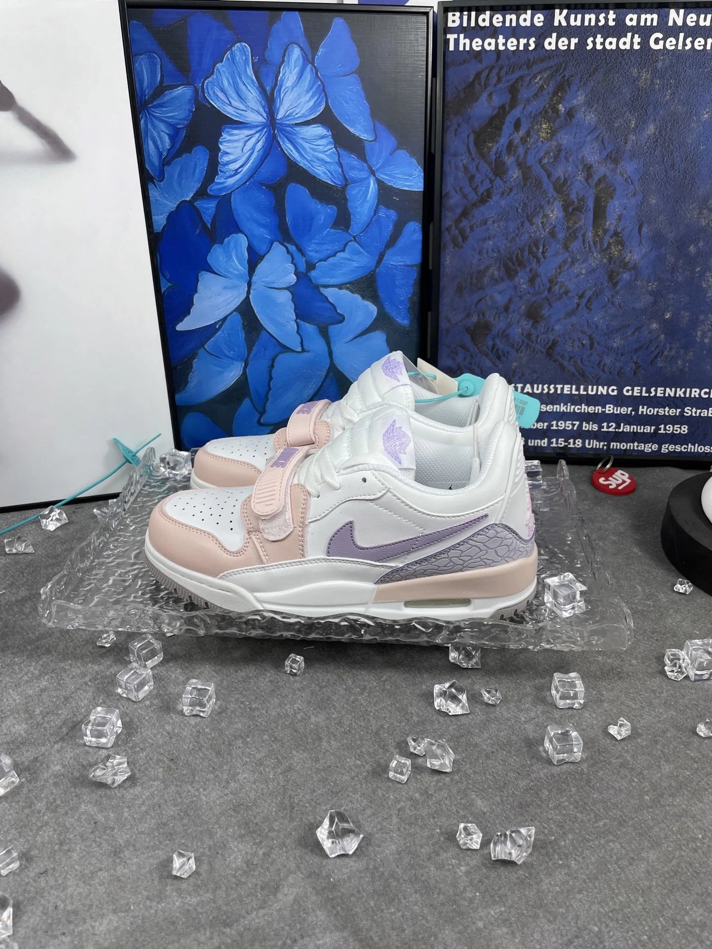 Air Jordan Womens White Pink Purple Platform Sneakers