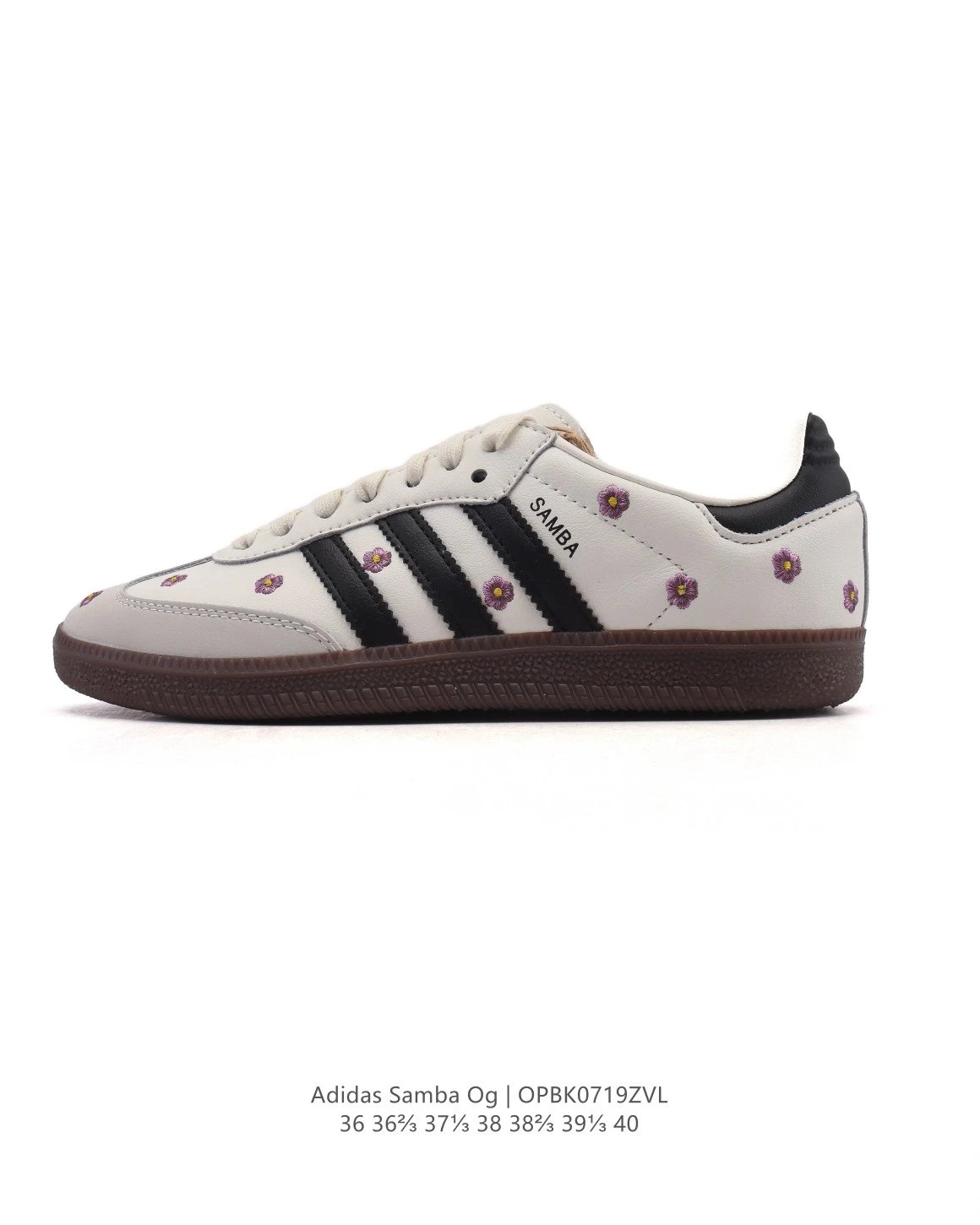 Adidas Samba OG Off-White Purple Floral Sneakers