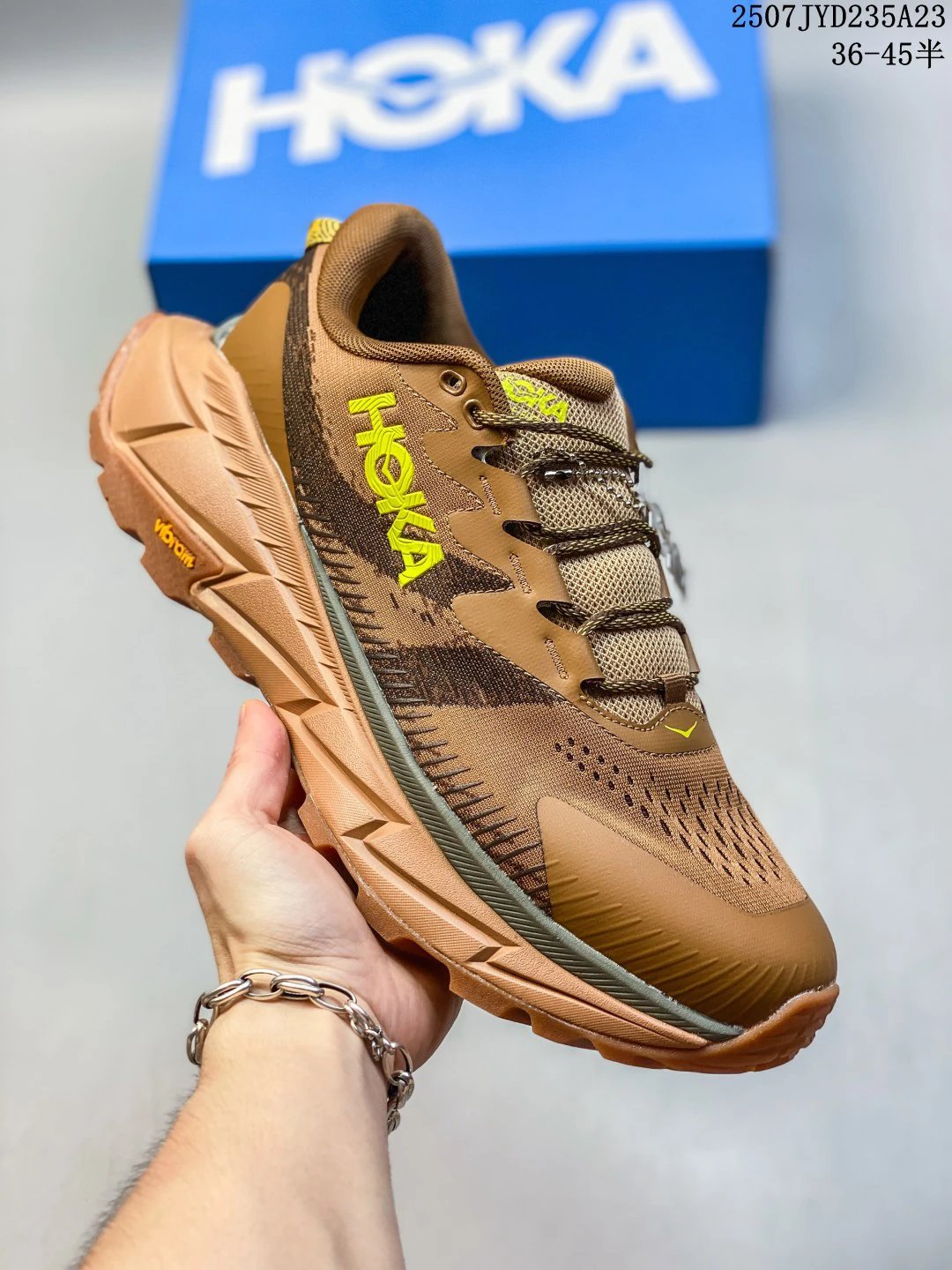 Hoka Trail Running Shoes Brown Breathable Cushion Sneakers