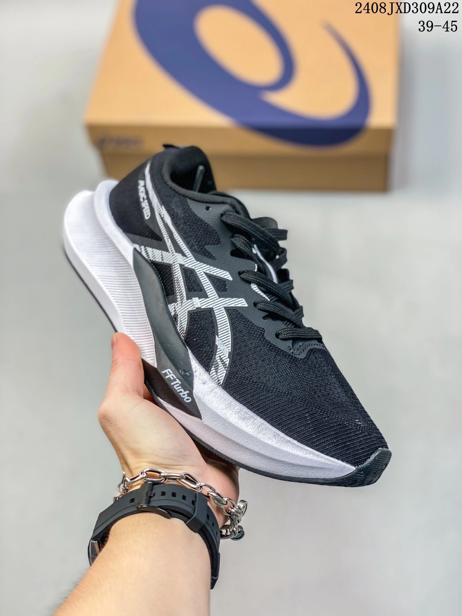 Asics FF Turbo Black White Cushioned Mesh Running Shoes