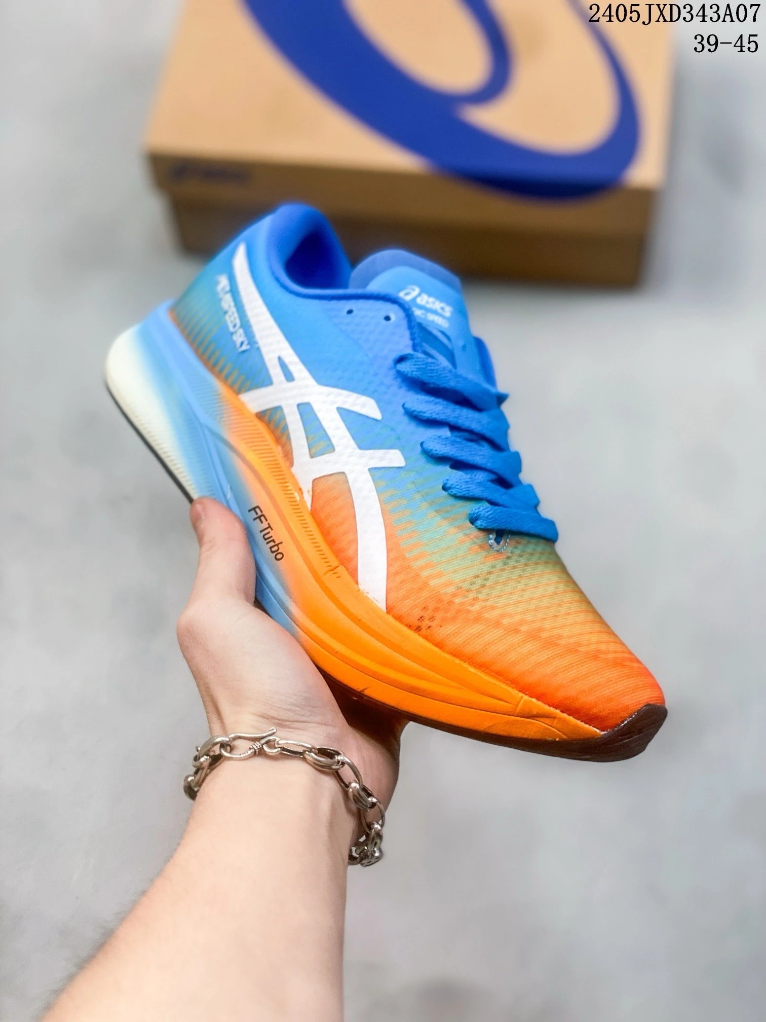 ASICS FF Turbo Blue Orange Gradient Racing Shoes