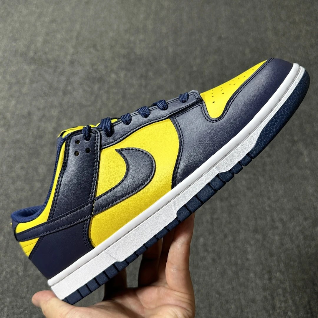Nike Dunk Low Navy Yellow Retro Leather Sneakers