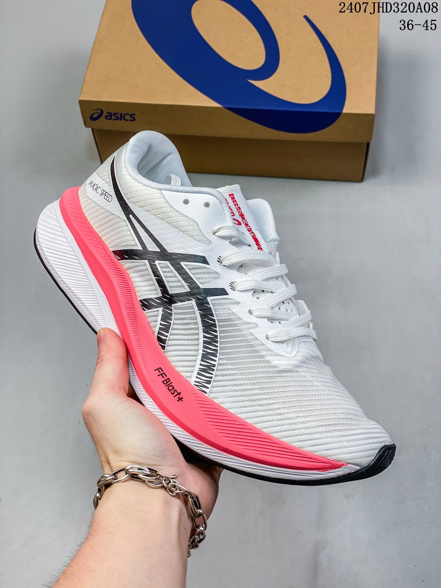 ASICS Magic Speed FF BLAST+ White Pink Running Shoes