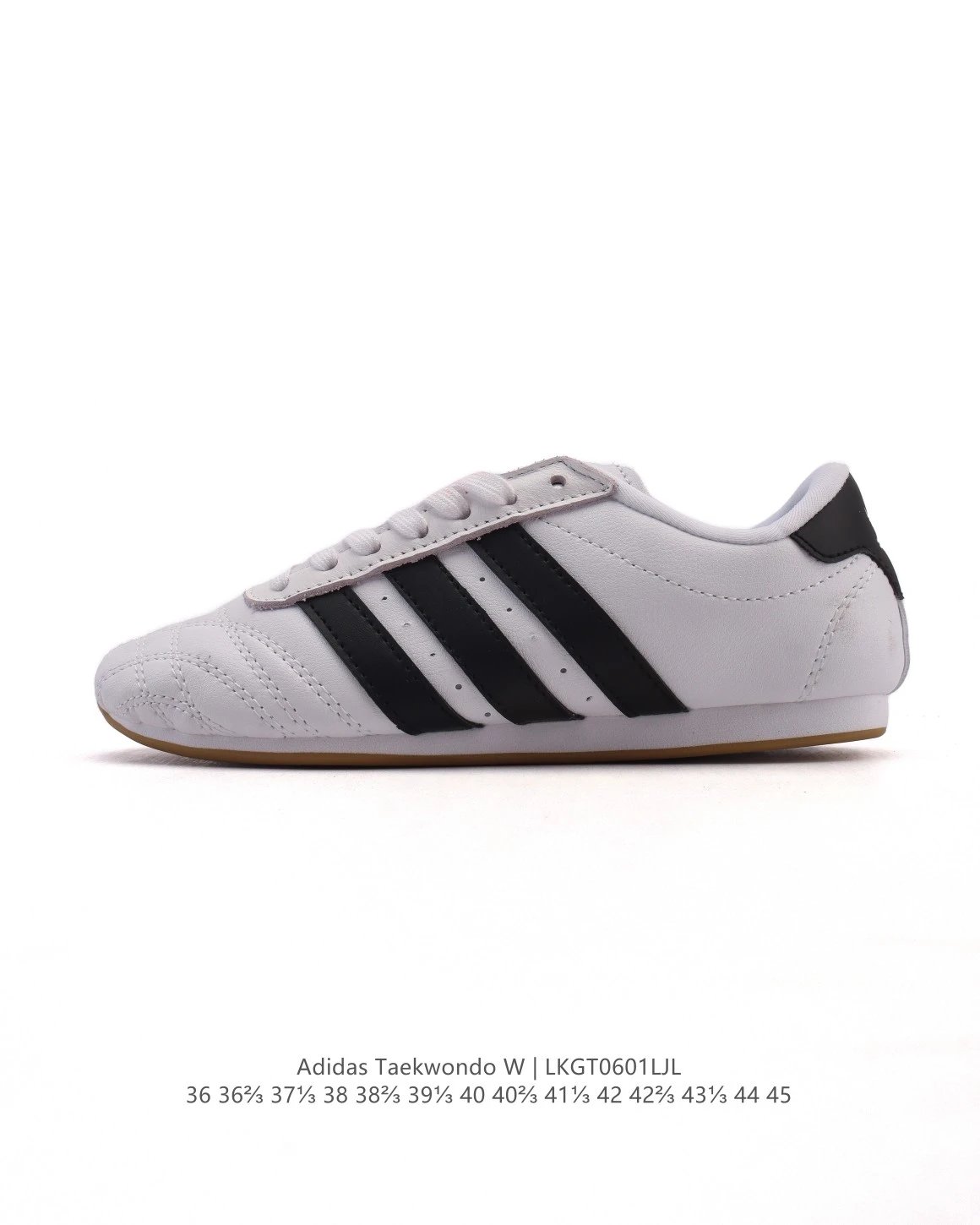 Adidas Taekwondo W Black White Leather Low Top Sneakers