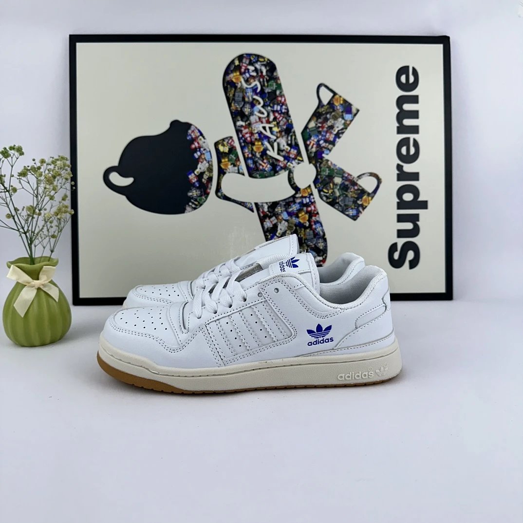 Adidas Retro White Leather Low Top Casual Skate Sneakers
