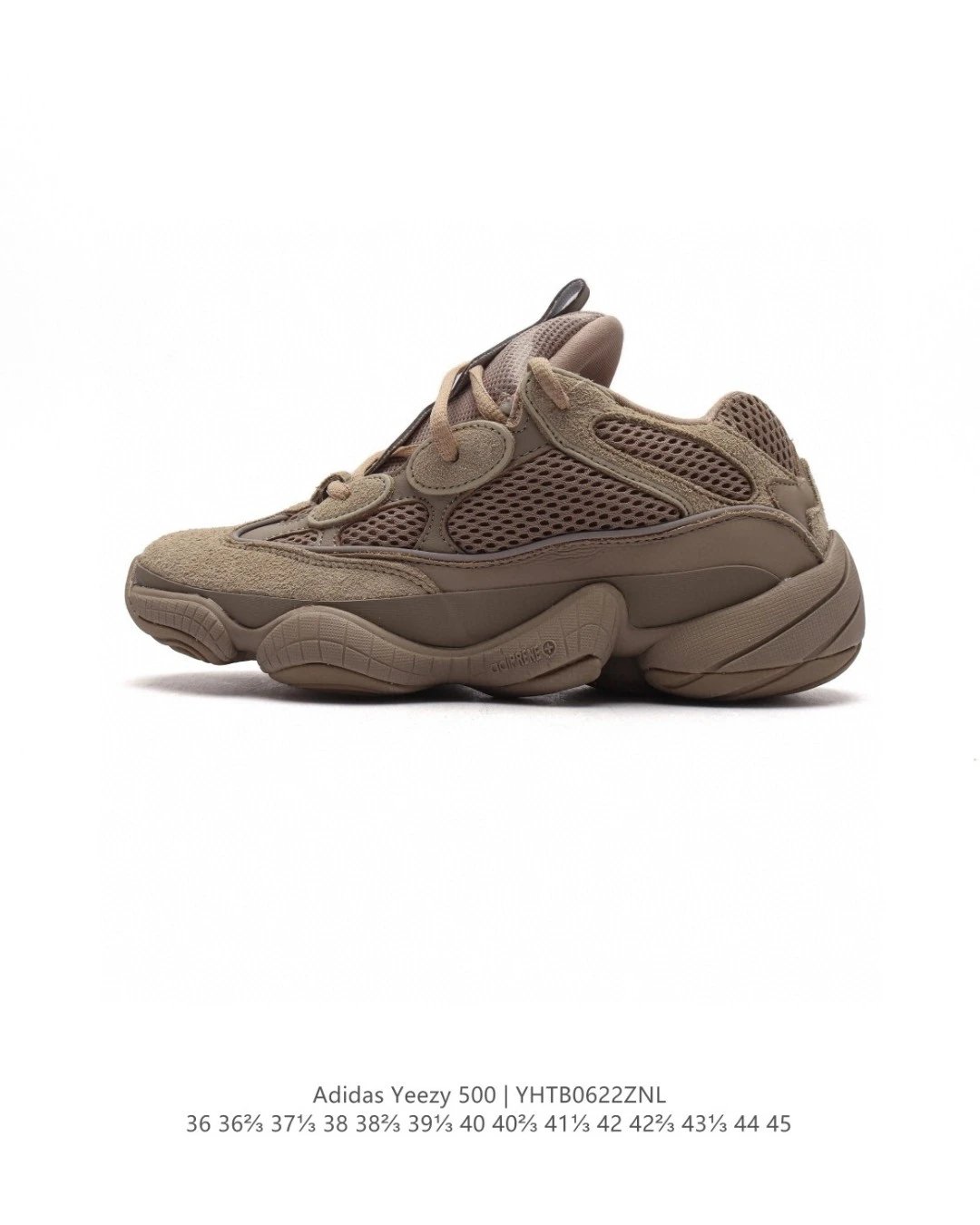 Adidas Yeezy 500 Taupe Mesh Suede Dad Sneakers