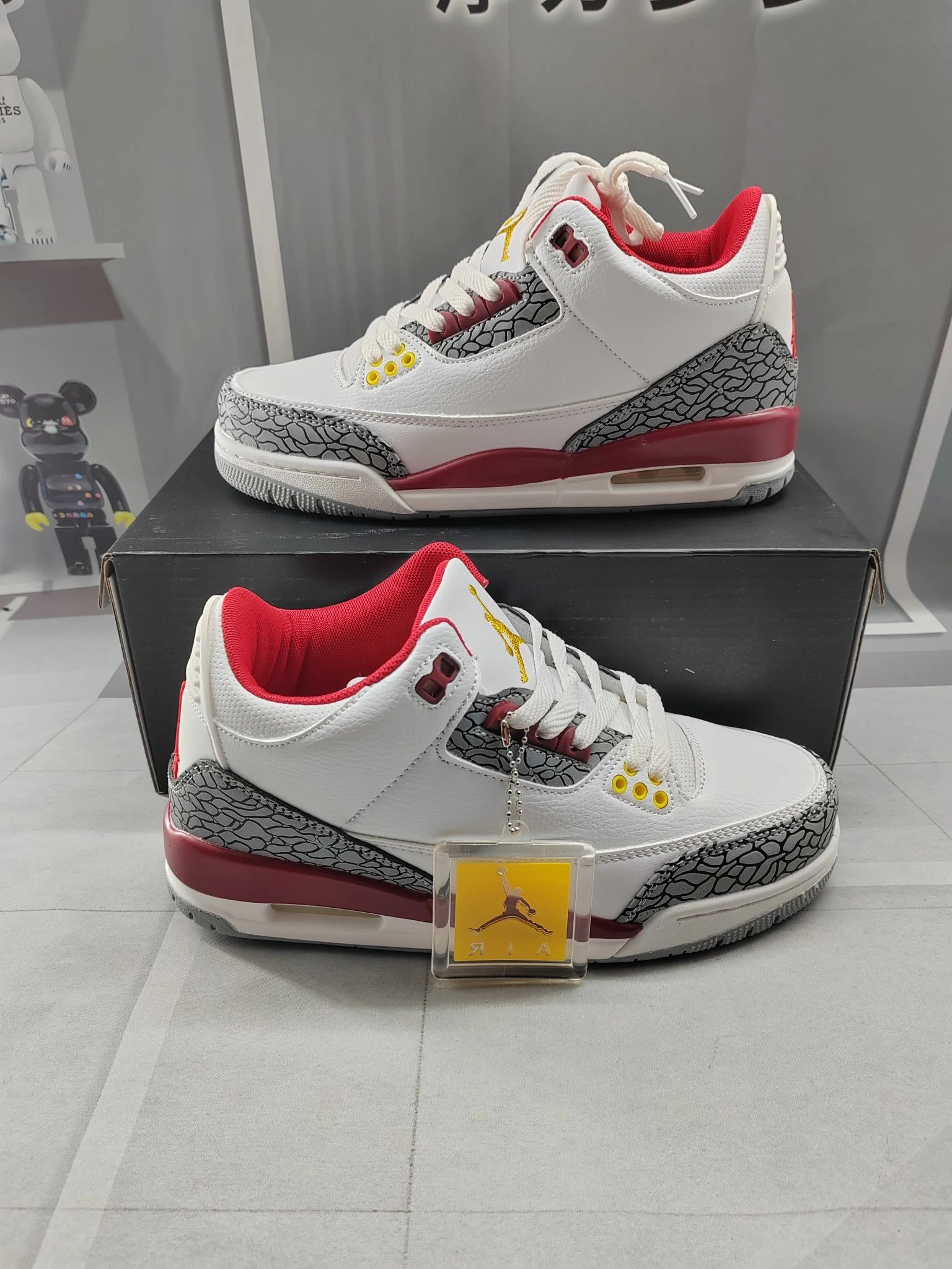 Air Jordan Classic Black Red Leather Basketball Sneakers