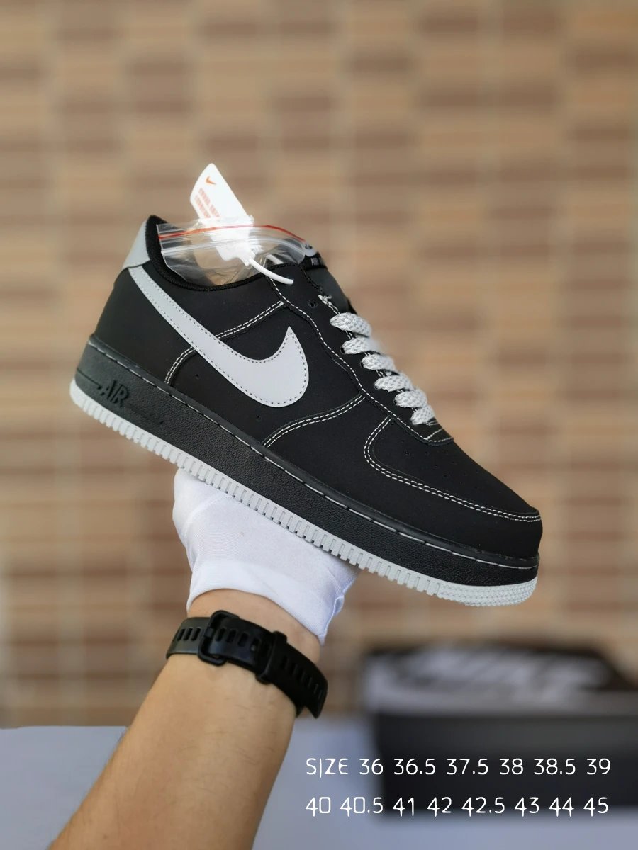 Nike Black Mesh Low-Top Sneakers White Swoosh