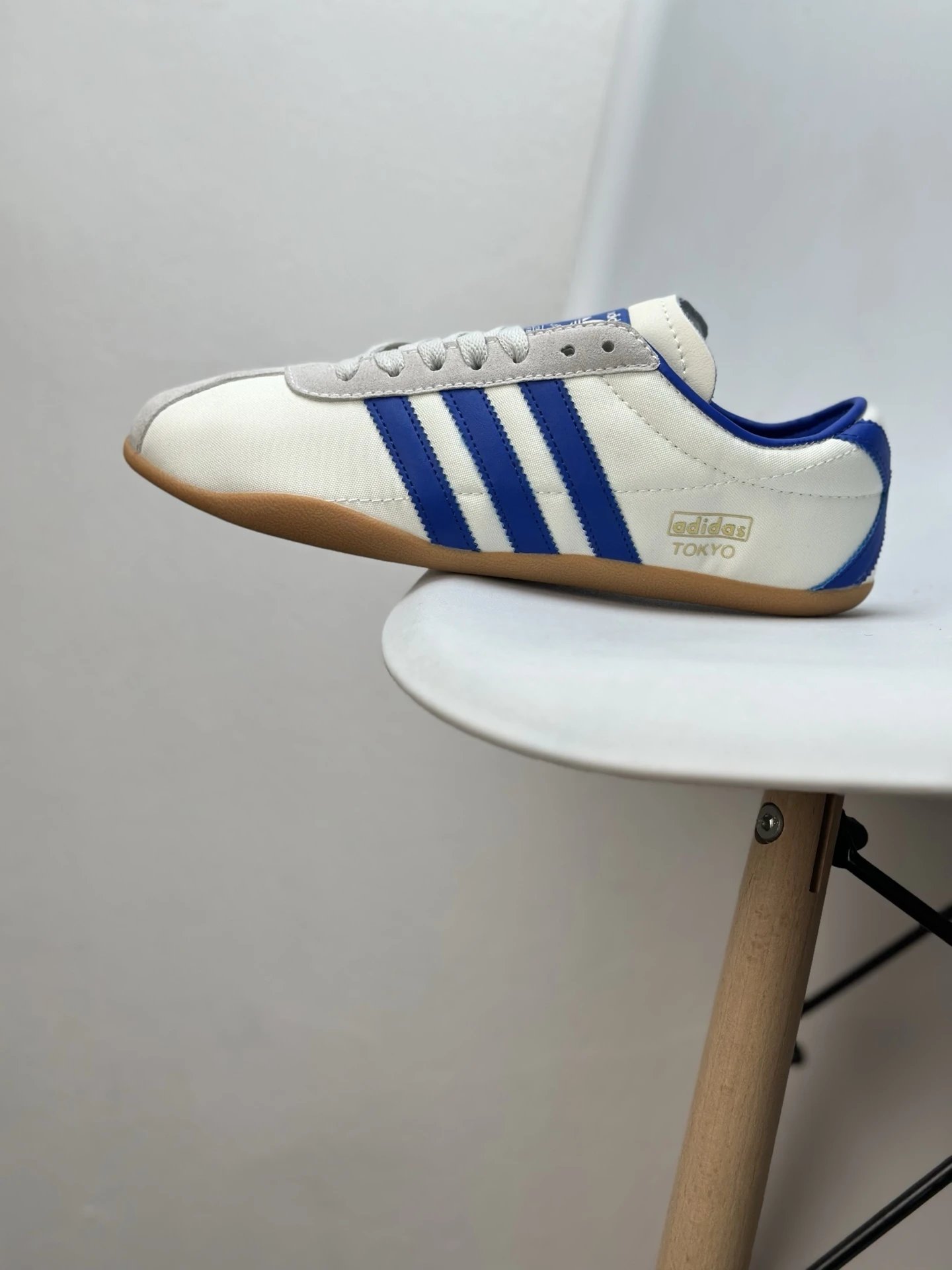 Adidas Tokyo Cream Blue Low-Top Gum Sole Sneakers