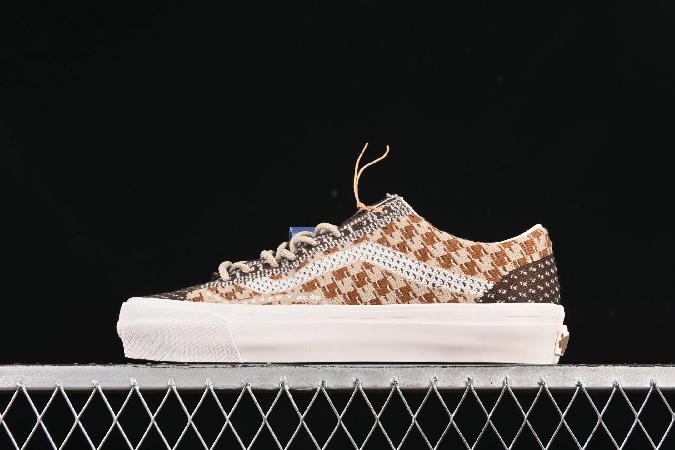 Vans Brown White Checkerboard Low Top Skate Shoes