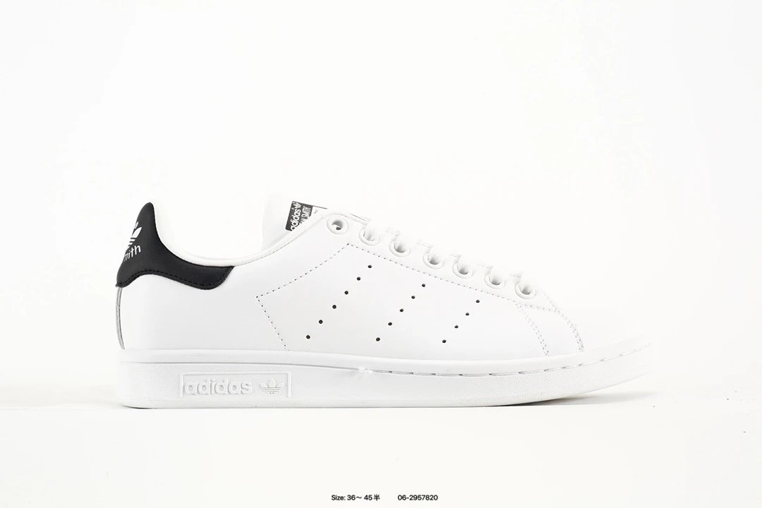 Adidas Stan Smith White Black Leather Low Top Sneakers