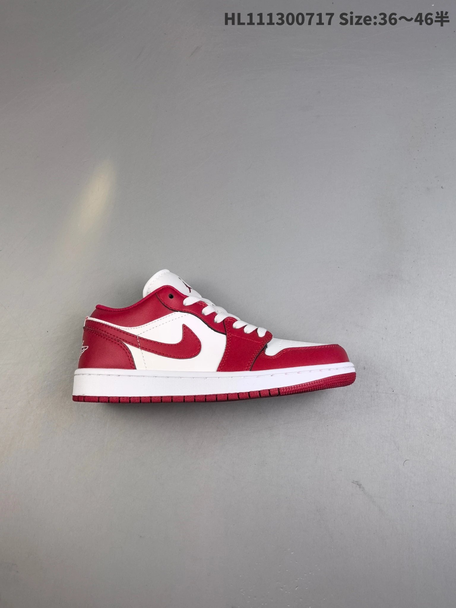Air Jordan AJ1 Low Red White Leather Retro Unisex Sneakers