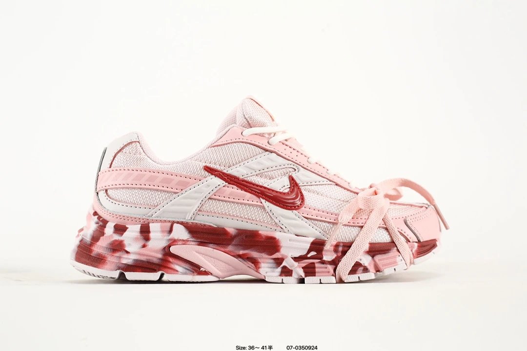 Nike Pink White Red 2000s Retro Mesh Low-Top Shoes