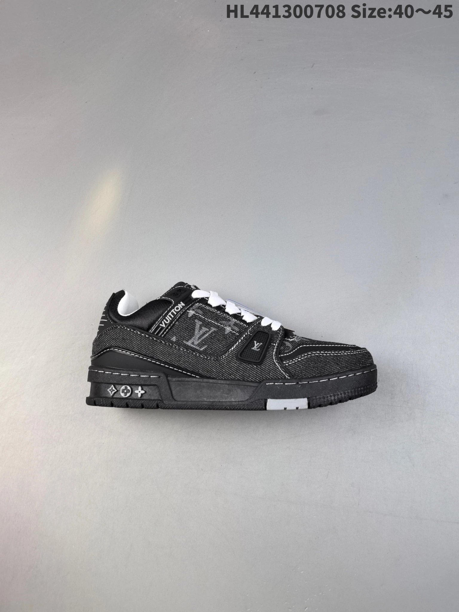 Louis Vuitton Black Monogram Low-Top Sneakers, Chunky Sole
