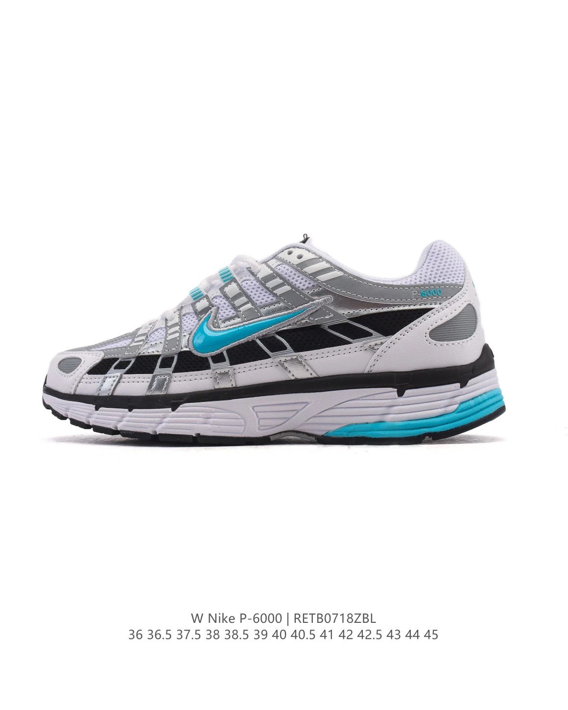 Nike P-6000 Retro White Gray Blue Running Shoes