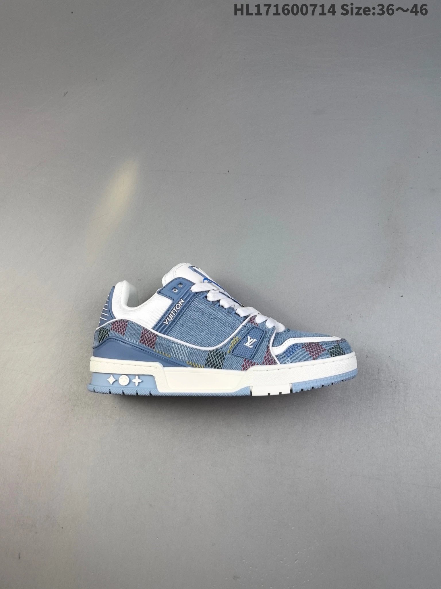 Louis Vuitton Denim Patchwork Monogram Low-Top Sneakers