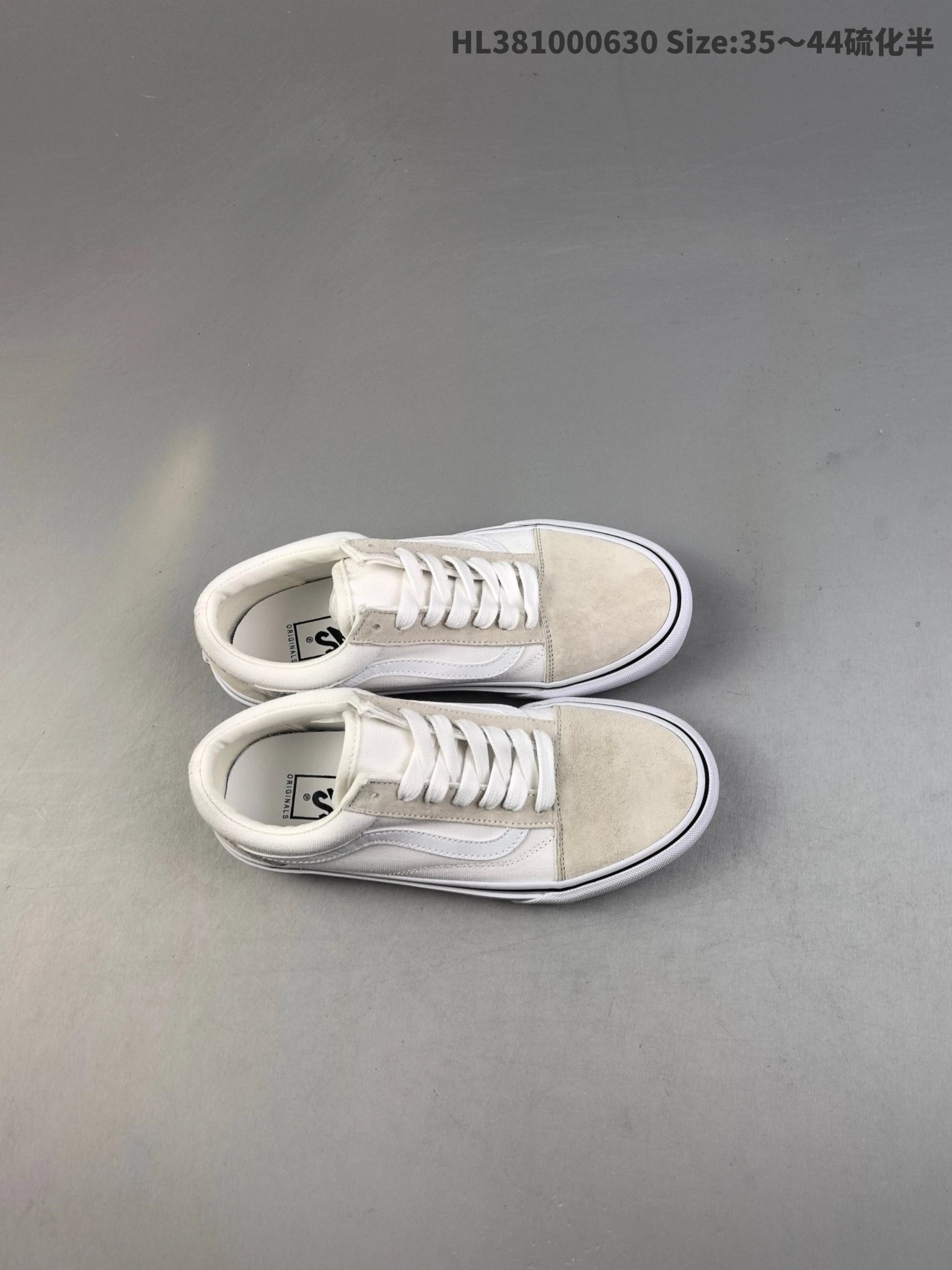 Vans Old Skool Off White Suede Canvas Skate Shoes