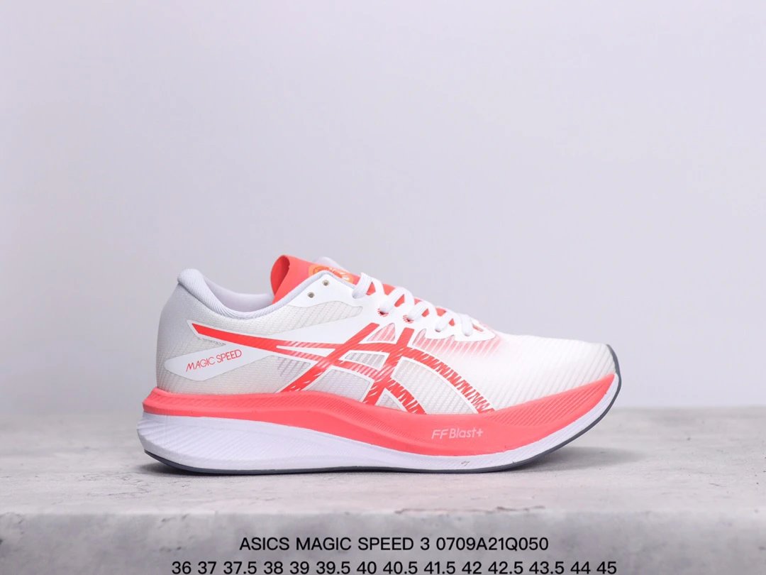 ASICS Magic Speed 3 White Pink Mesh Running Shoes