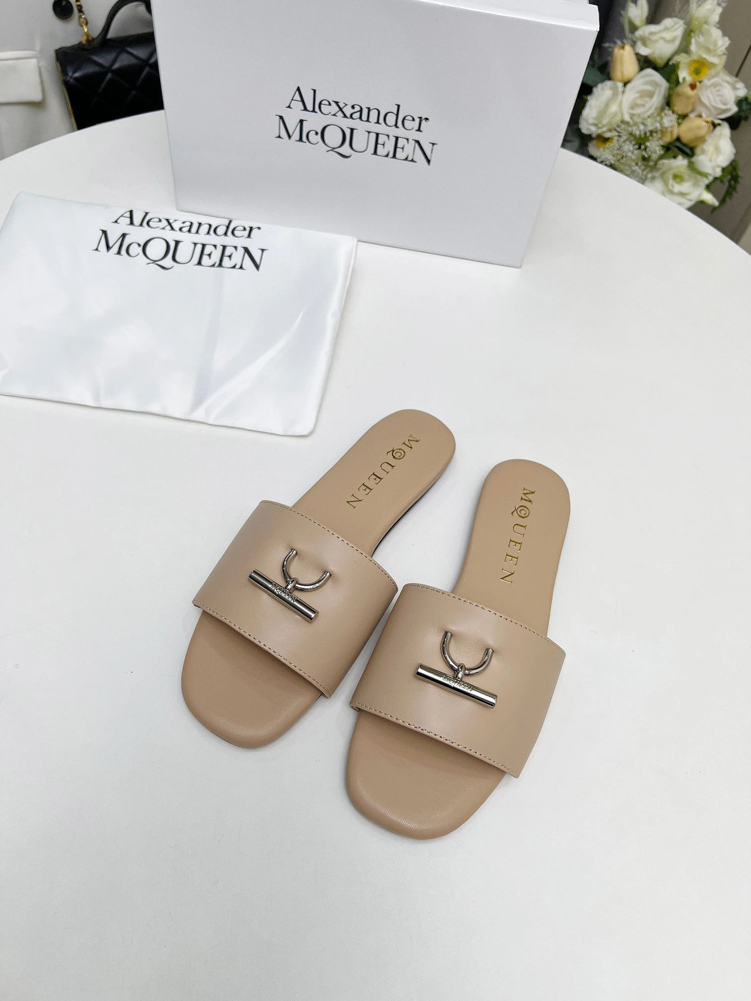 Alexander McQueen White Leather Platform Dad Sneakers
