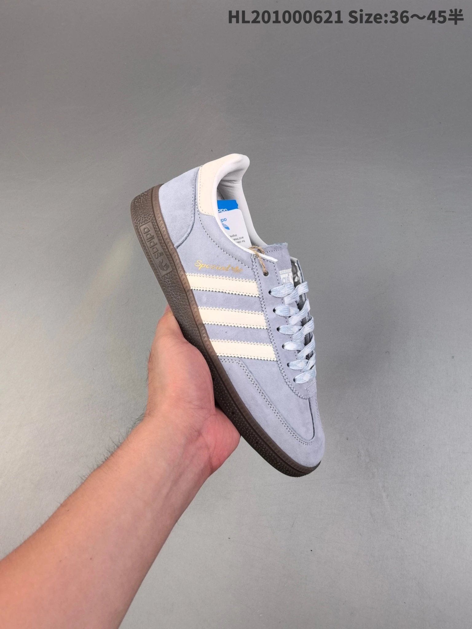 Adidas Handball Spezial Light Blue Suede Gum Sneakers