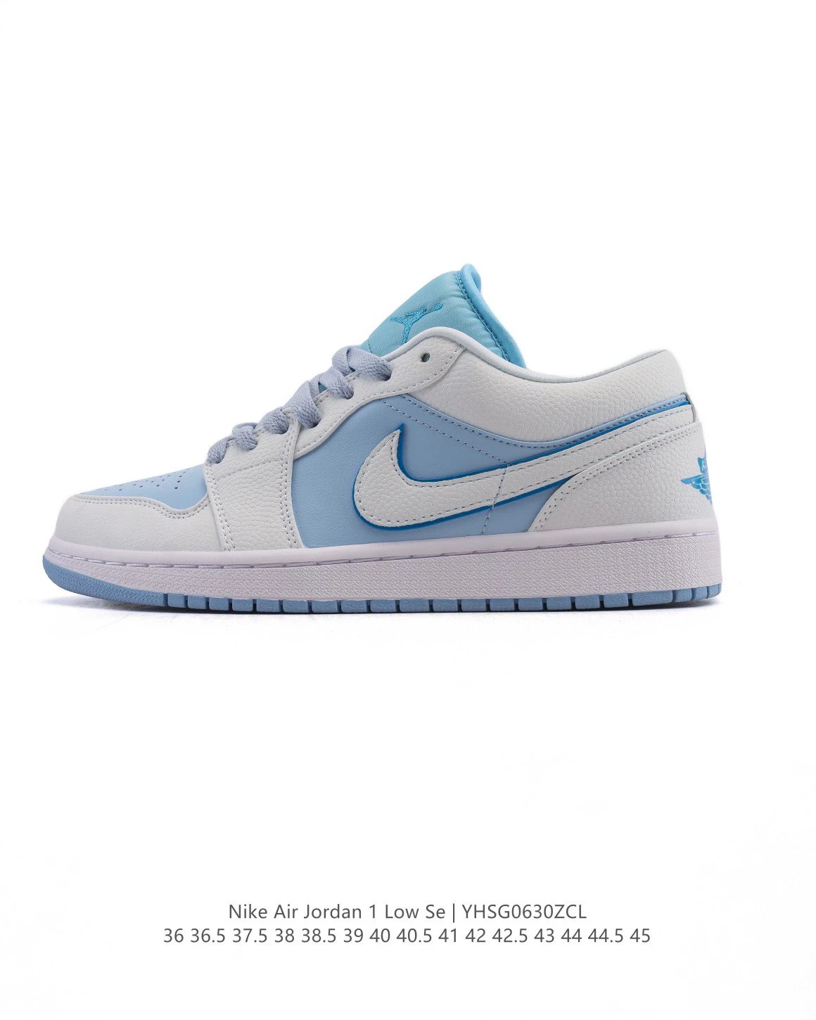 Air Jordan 1 Low SE White Blue Leather Sneakers