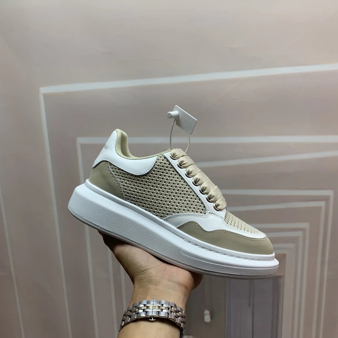 Alexander McQueen White Leather Platform Sneakers