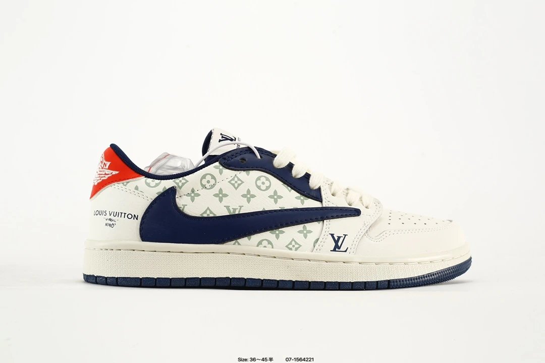White Navy Low Top Casual Sneakers
