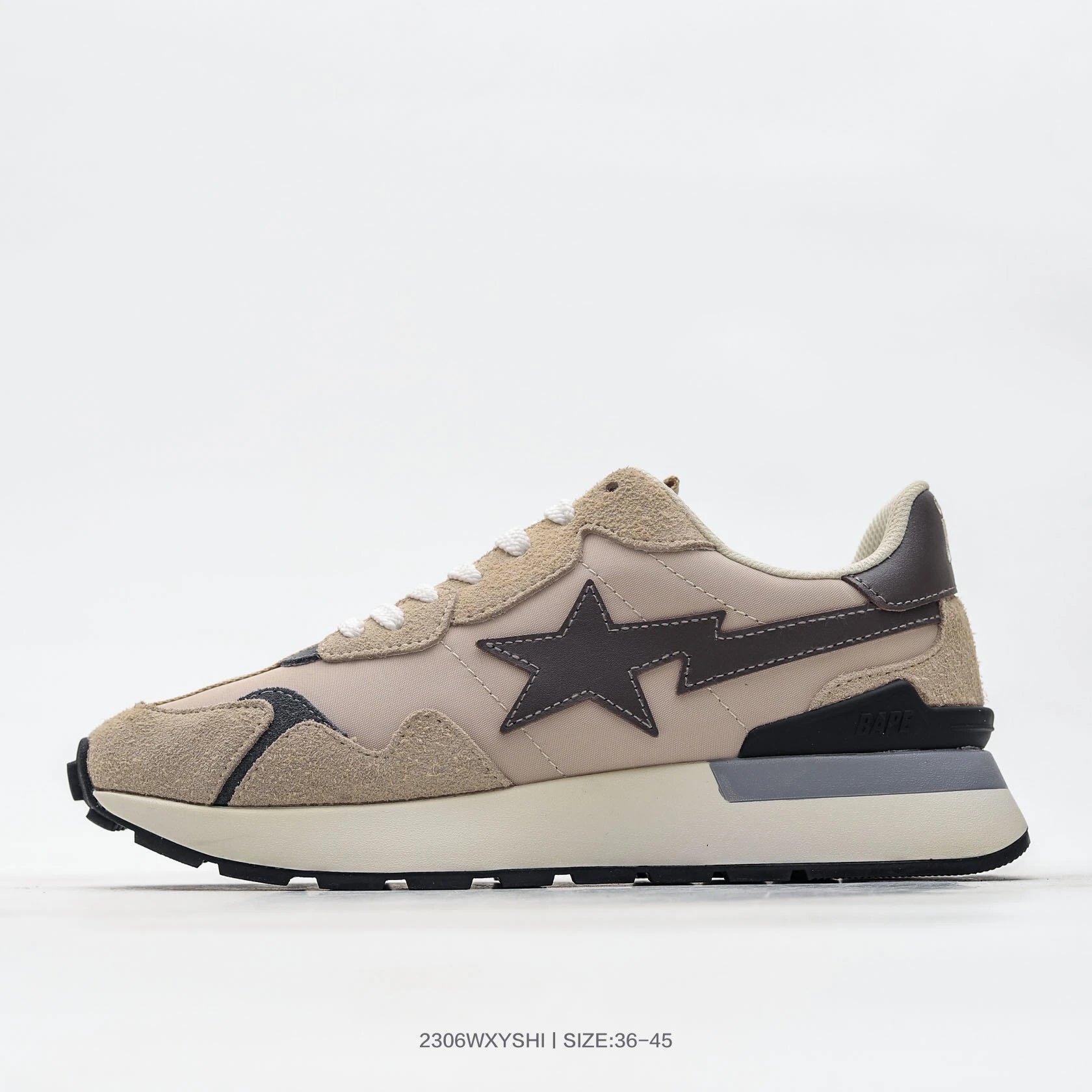 Bape Beige Apricot Vintage Star Running Sneakers