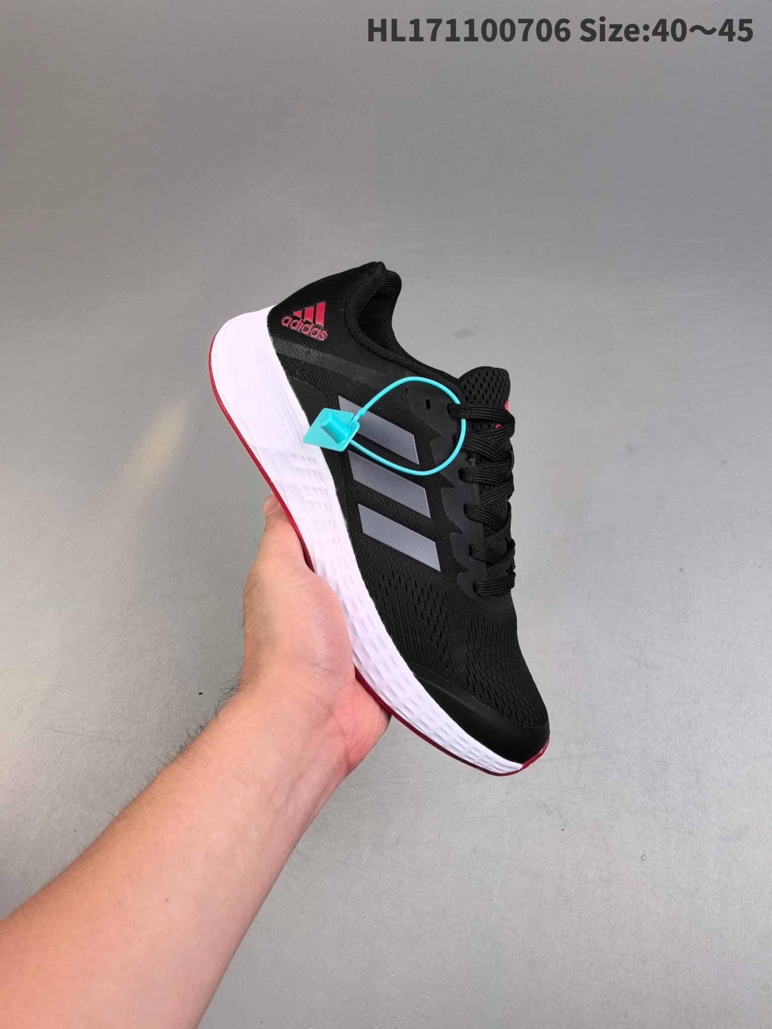 Adidas Black Mesh Running Shoes, Lace-Up Cushion Trainers