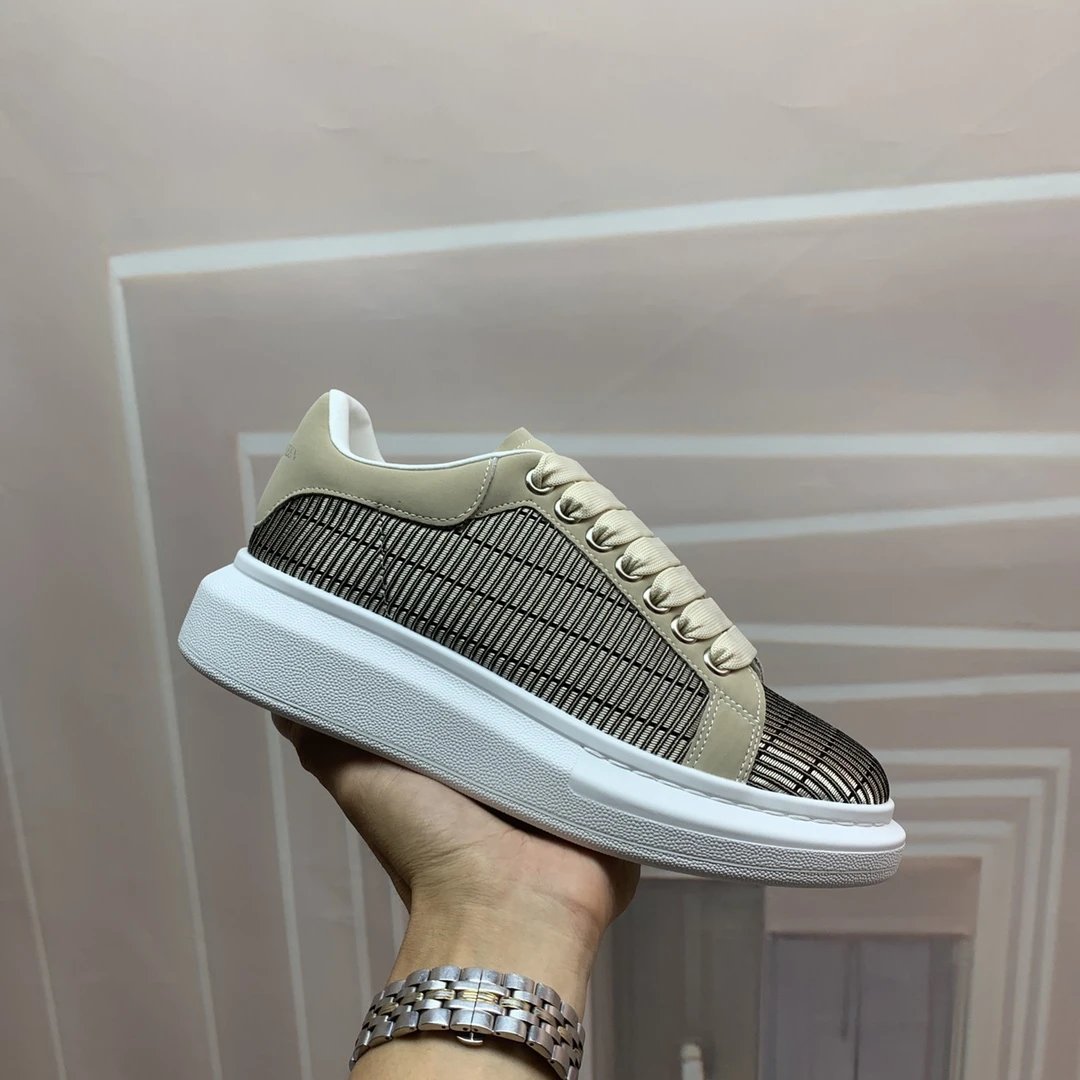 Alexander McQueen White Platform Leather Sneakers