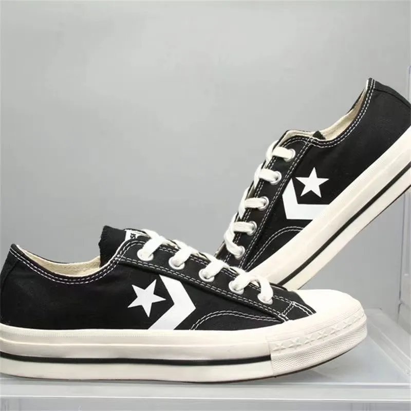 Converse Star Chevron Black Low Top Canvas Sneakers