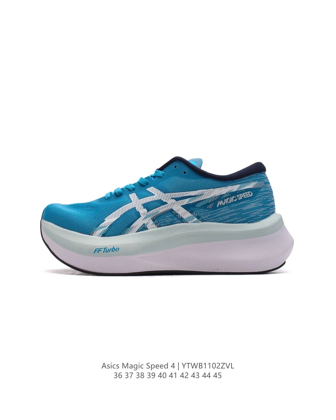 Asics Magic Speed 4 Blue White Carbon Running Shoes