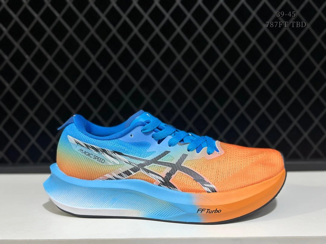 Asics Magic Speed Blue Orange Racing Running Shoes