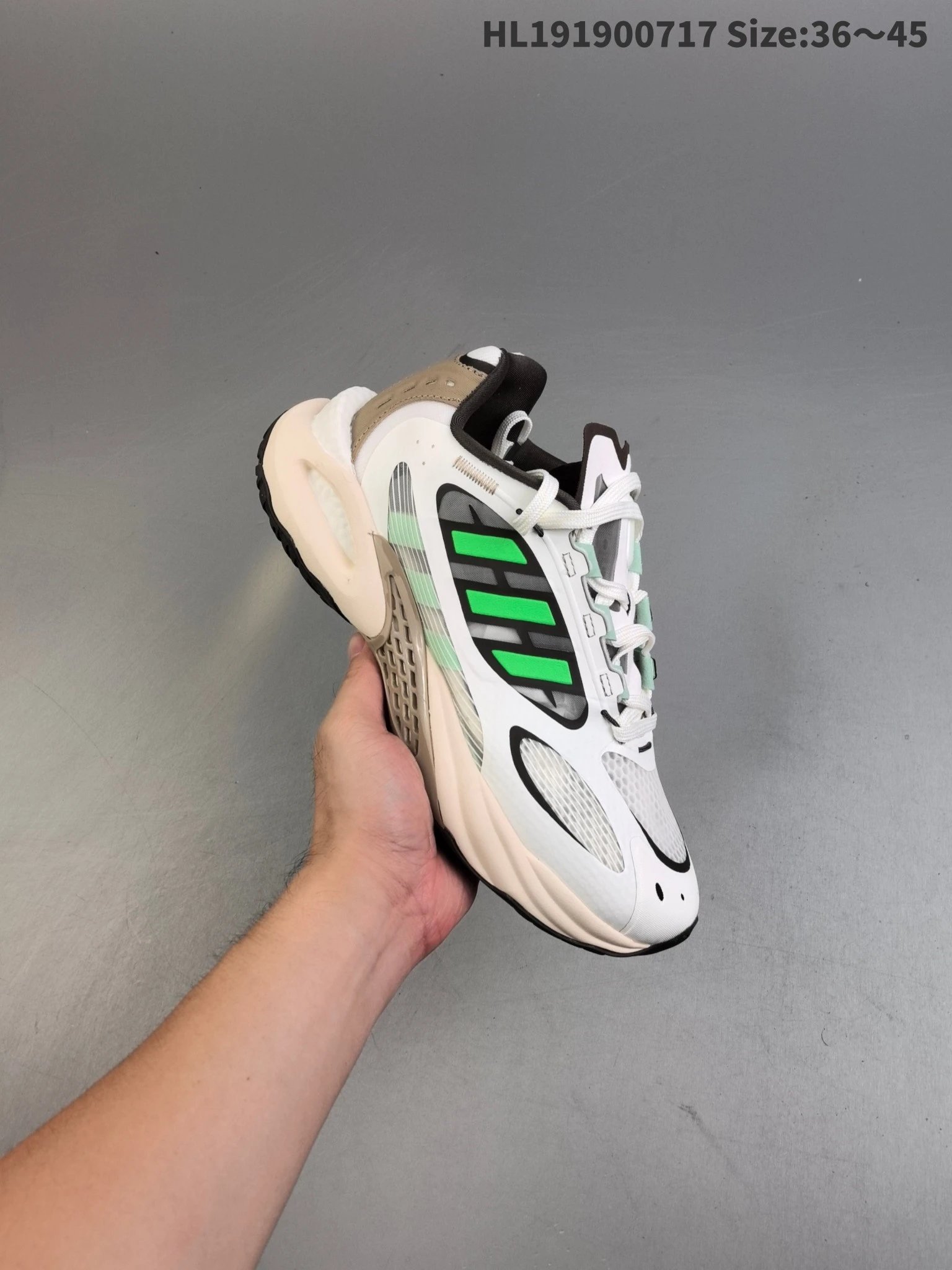 Adidas Retro Dad Running Shoes White Green Sneakers
