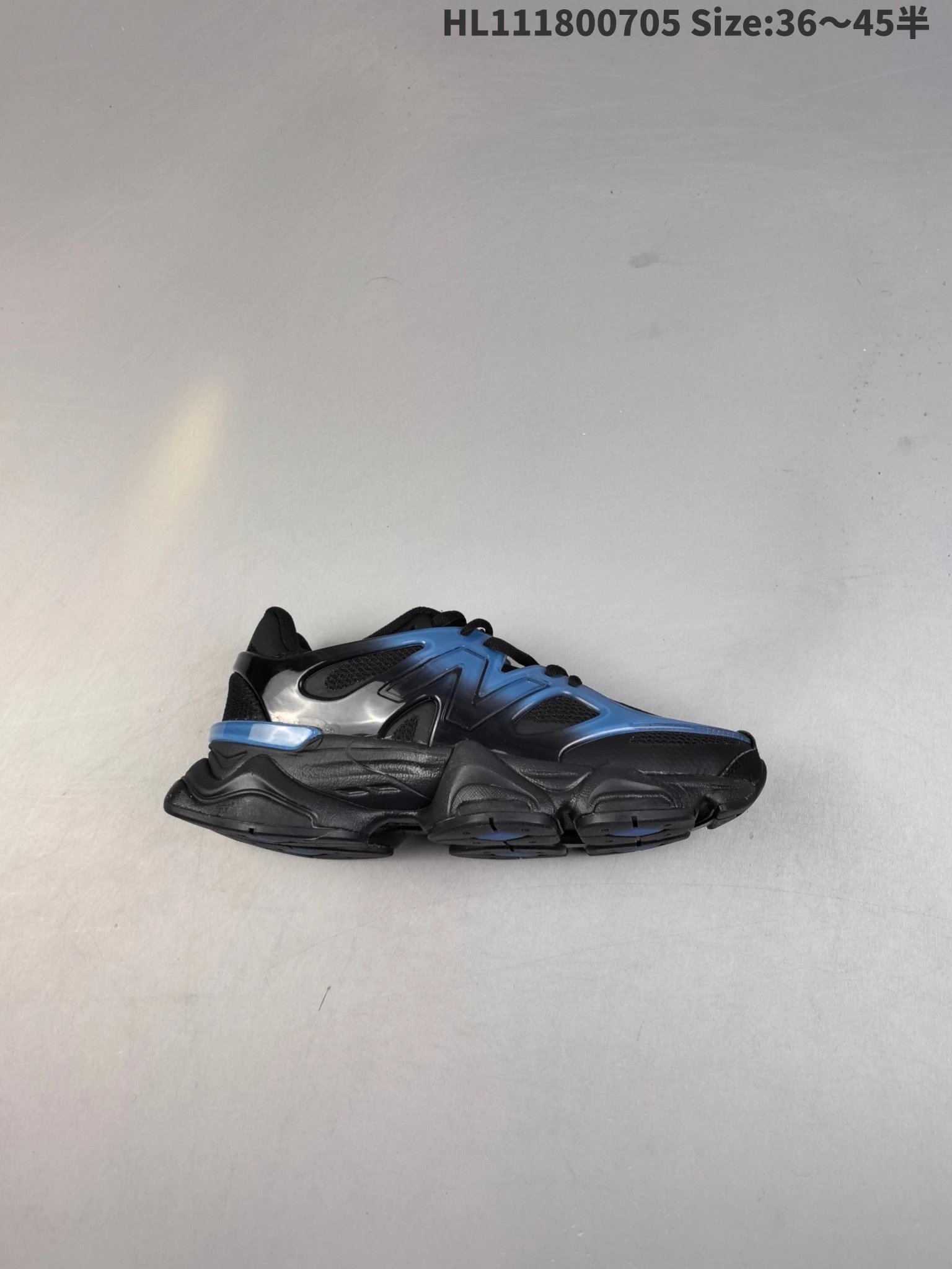 New Balance Black Blue Silver Retro Tech Running Shoes