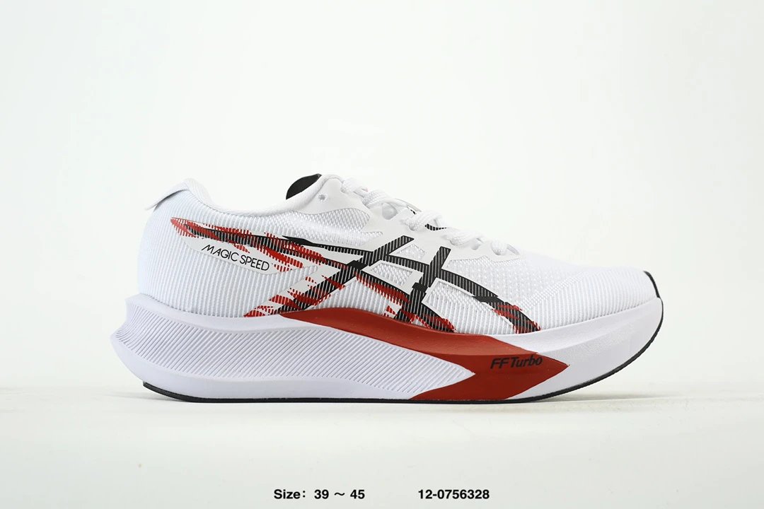 Asics Magic Speed White Red Carbon Plate Running Shoes