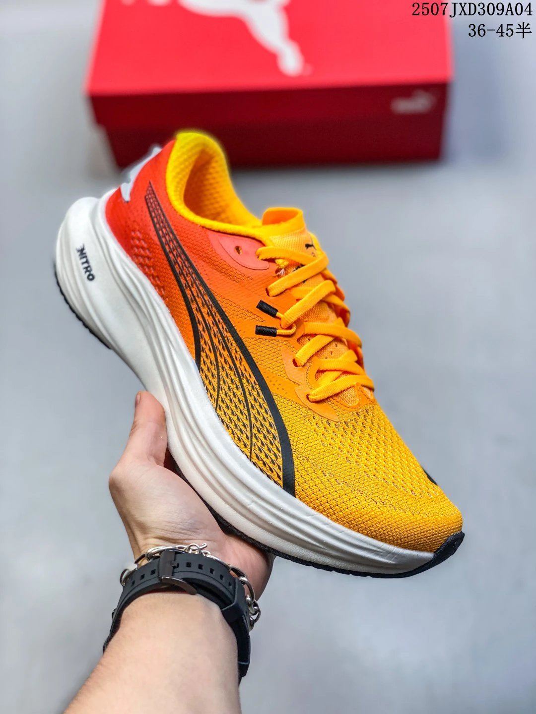 Puma Voyage Nitro Yellow Mesh Running Shoes
