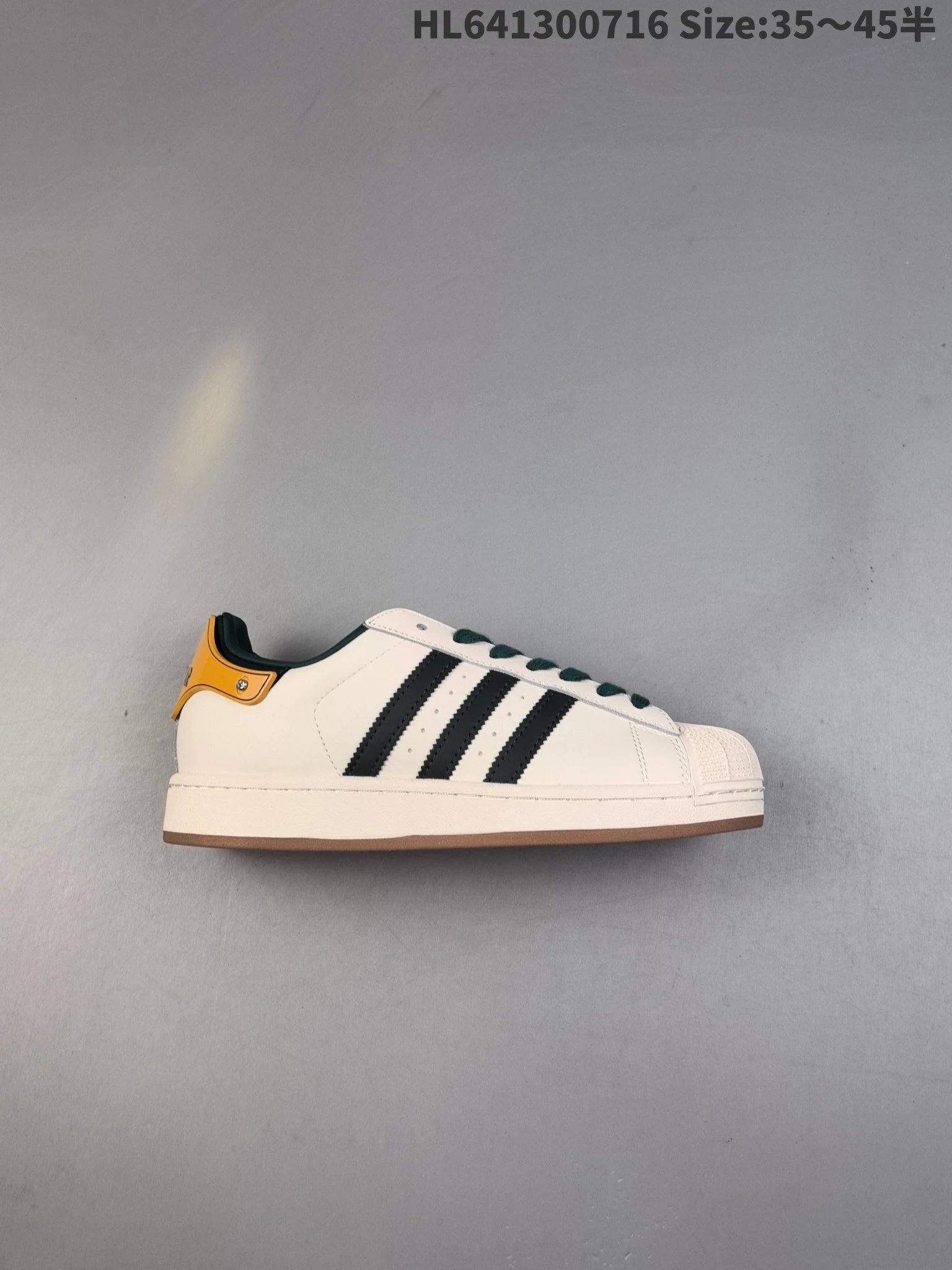 Adidas Superstar Off White Black Gum Low Top Sneakers
