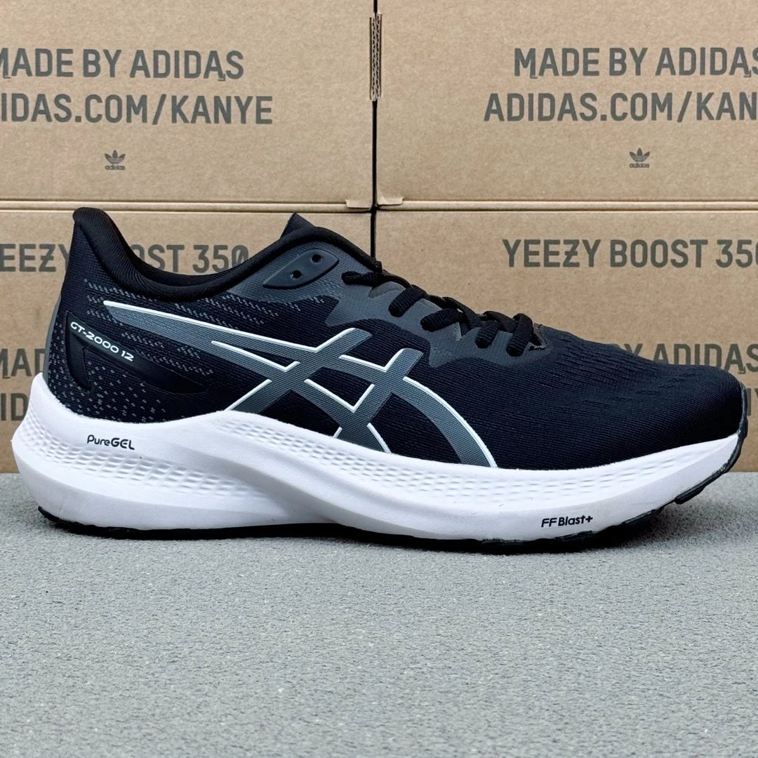 Asics GT-2000 12 Black Gray Stability Running Shoes