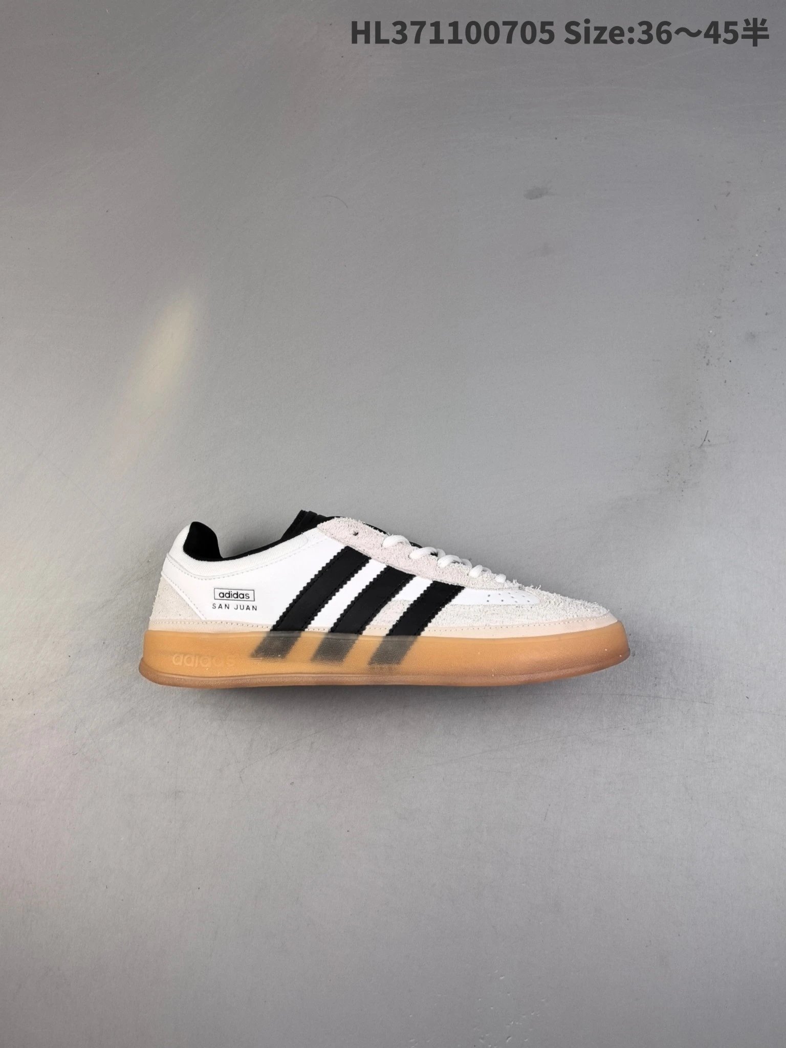 adidas San Juan White Black Gum Sole Sneakers
