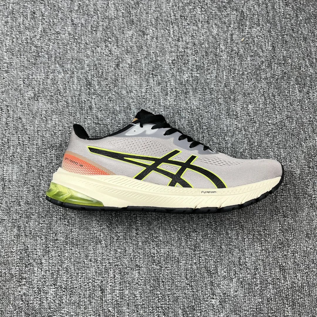 ASICS Gray Mesh FlyteFoam Running Shoes Black Yellow