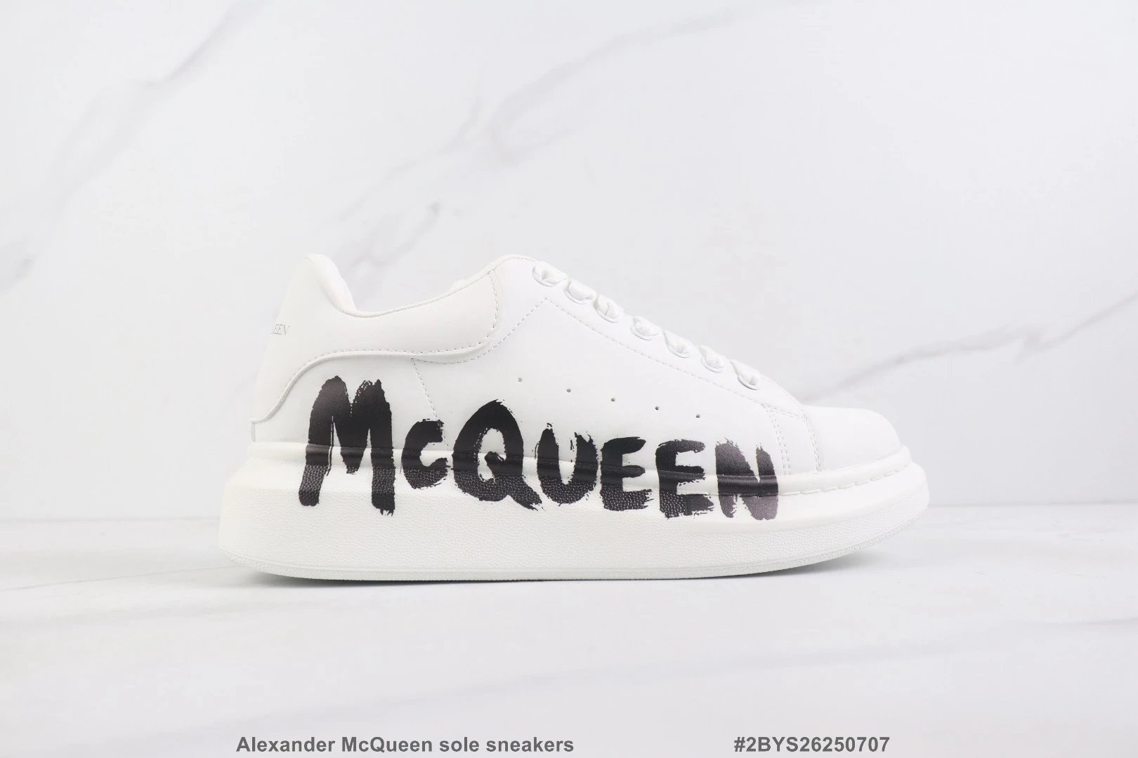 Alexander McQueen White Oversized Graffiti Sneakers