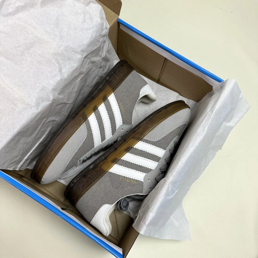 Adidas Gazelle Gray Suede Gum Sole Sneakers
