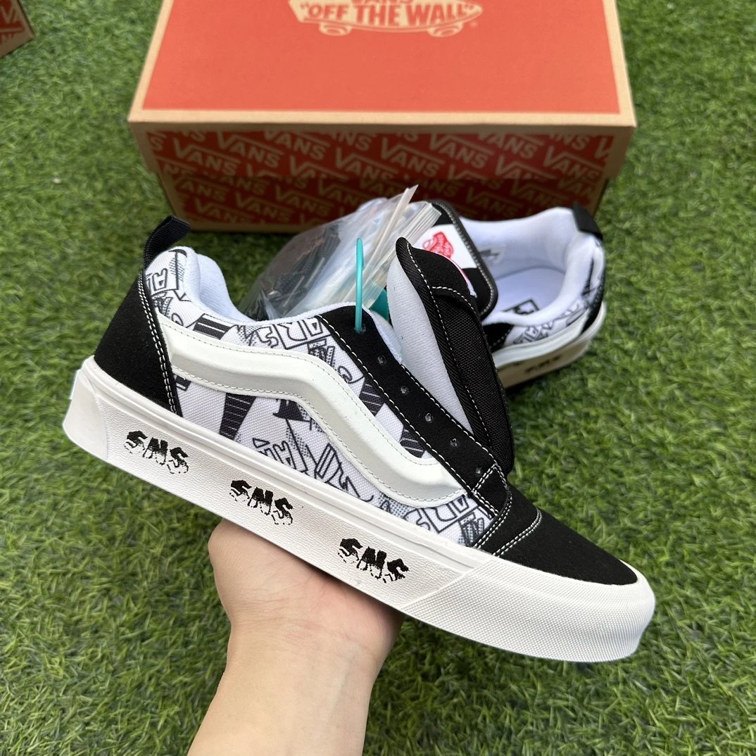 Vans Old Skool Black White Checker Graffiti Skate Shoes