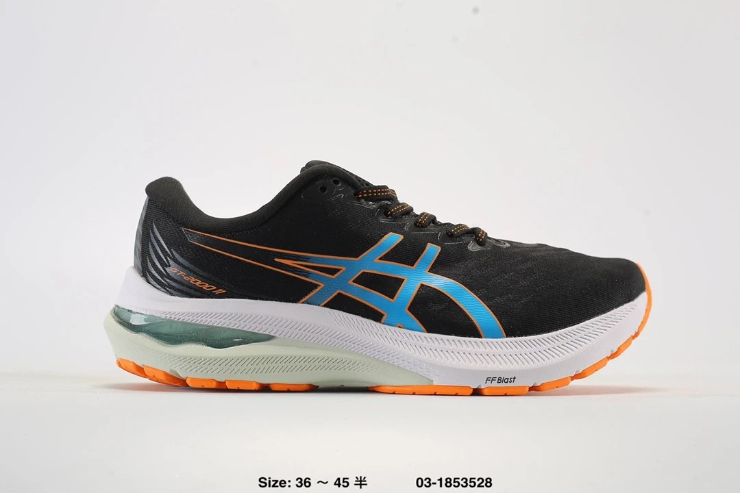 Asics GT-2000 11 Black Blue Orange Support Running Shoes