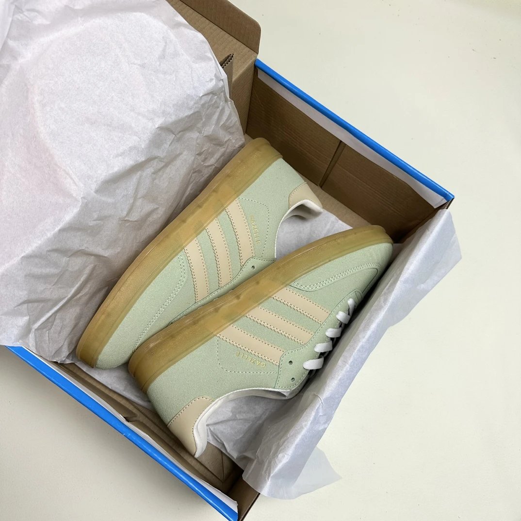 Adidas Gazelle Mint Green 3-Stripes Suede Gum Sneakers