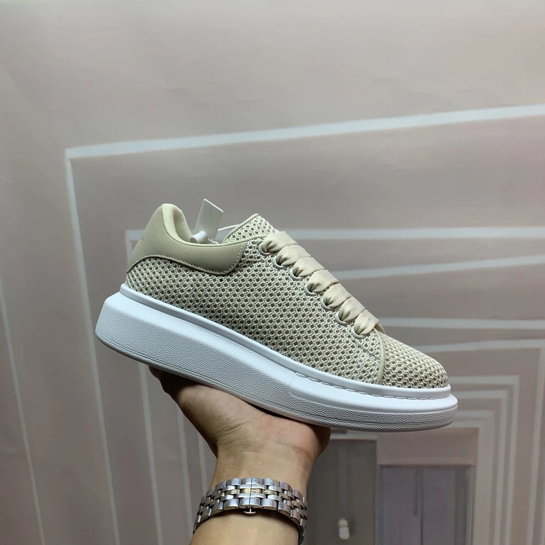 Alexander McQueen White Oversized Sole Leather Sneakers