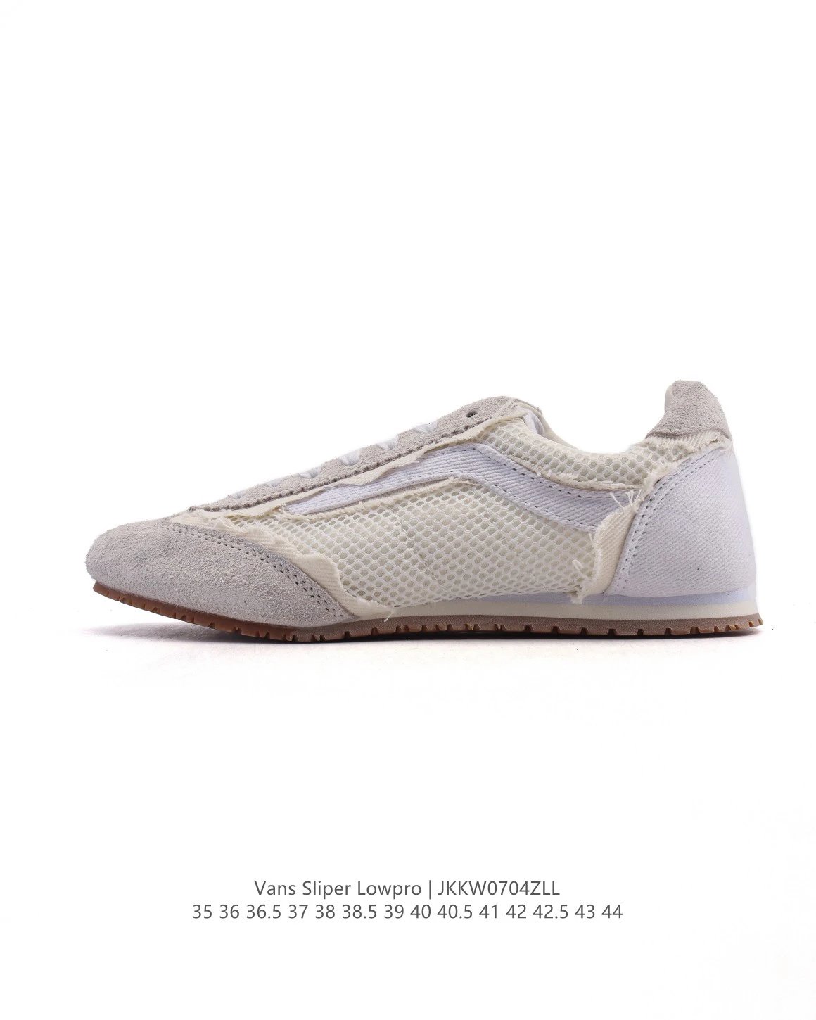 Vans Sliper Lowpro Cream Mesh Suede Low Top Sneakers
