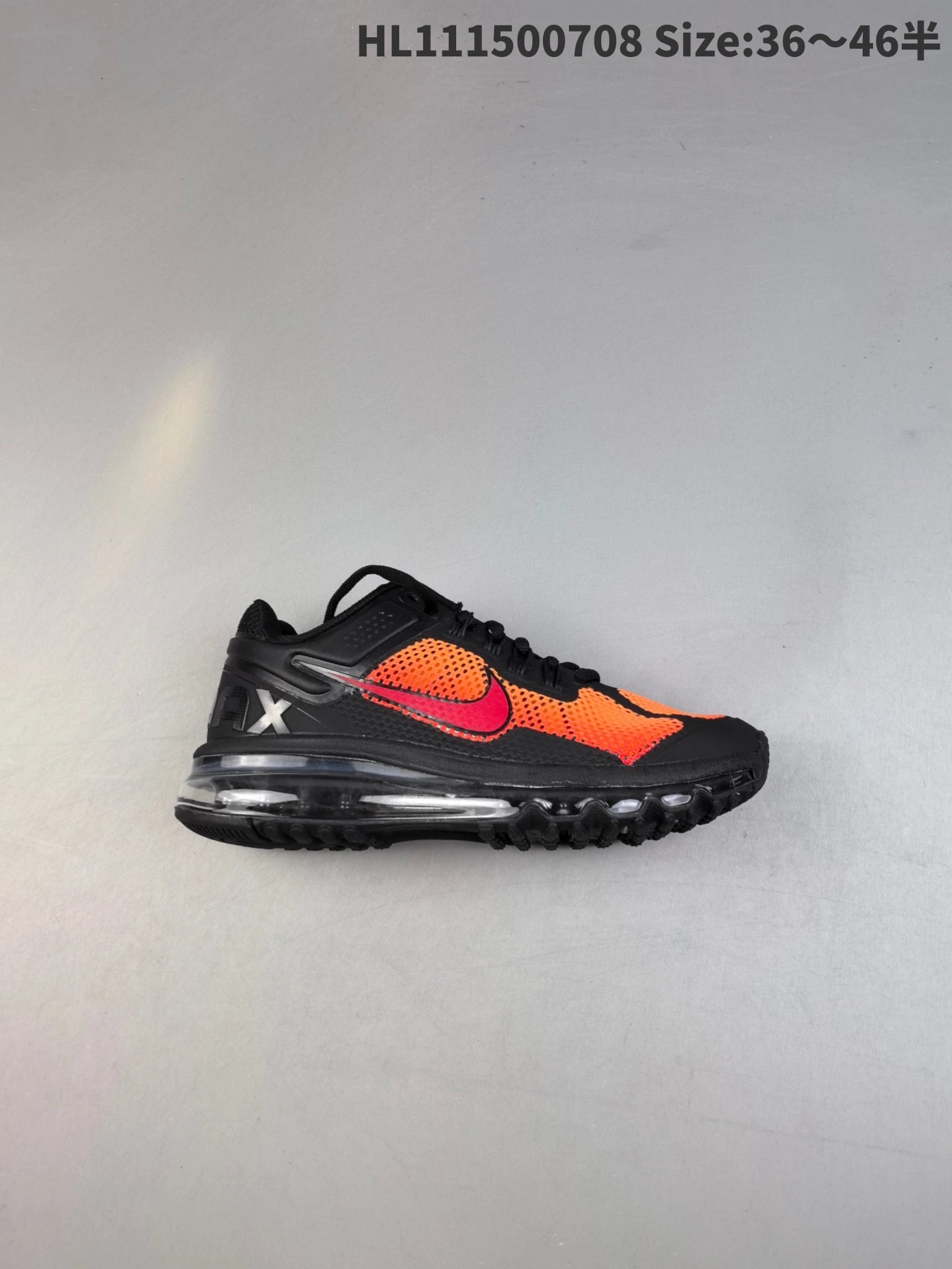Nike Air Max Black Orange Red Mesh Running Shoes